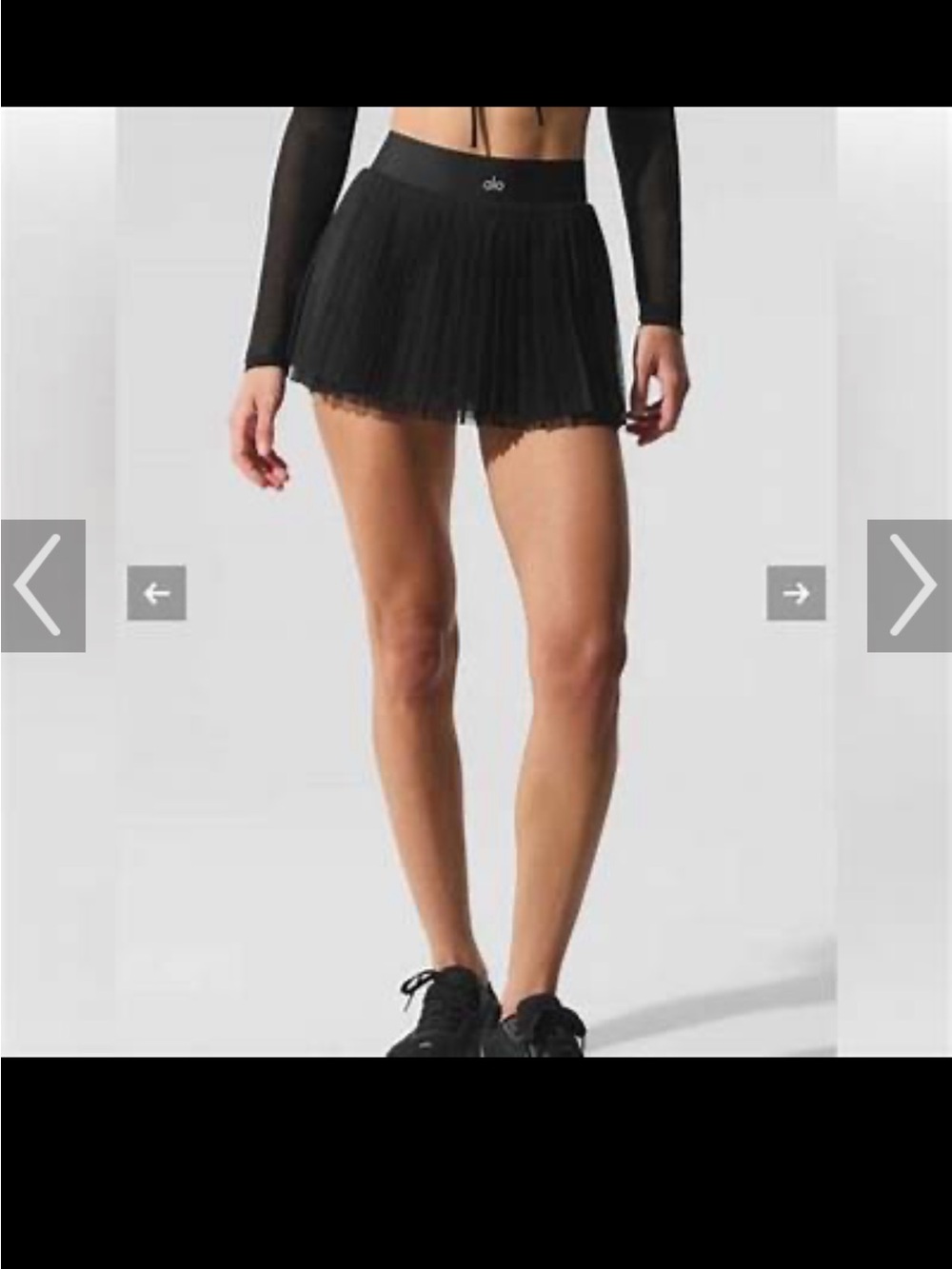 New ALO Yoga Women’s Black Pleated Tennis Skort US 6,M - Picture 2 of 8